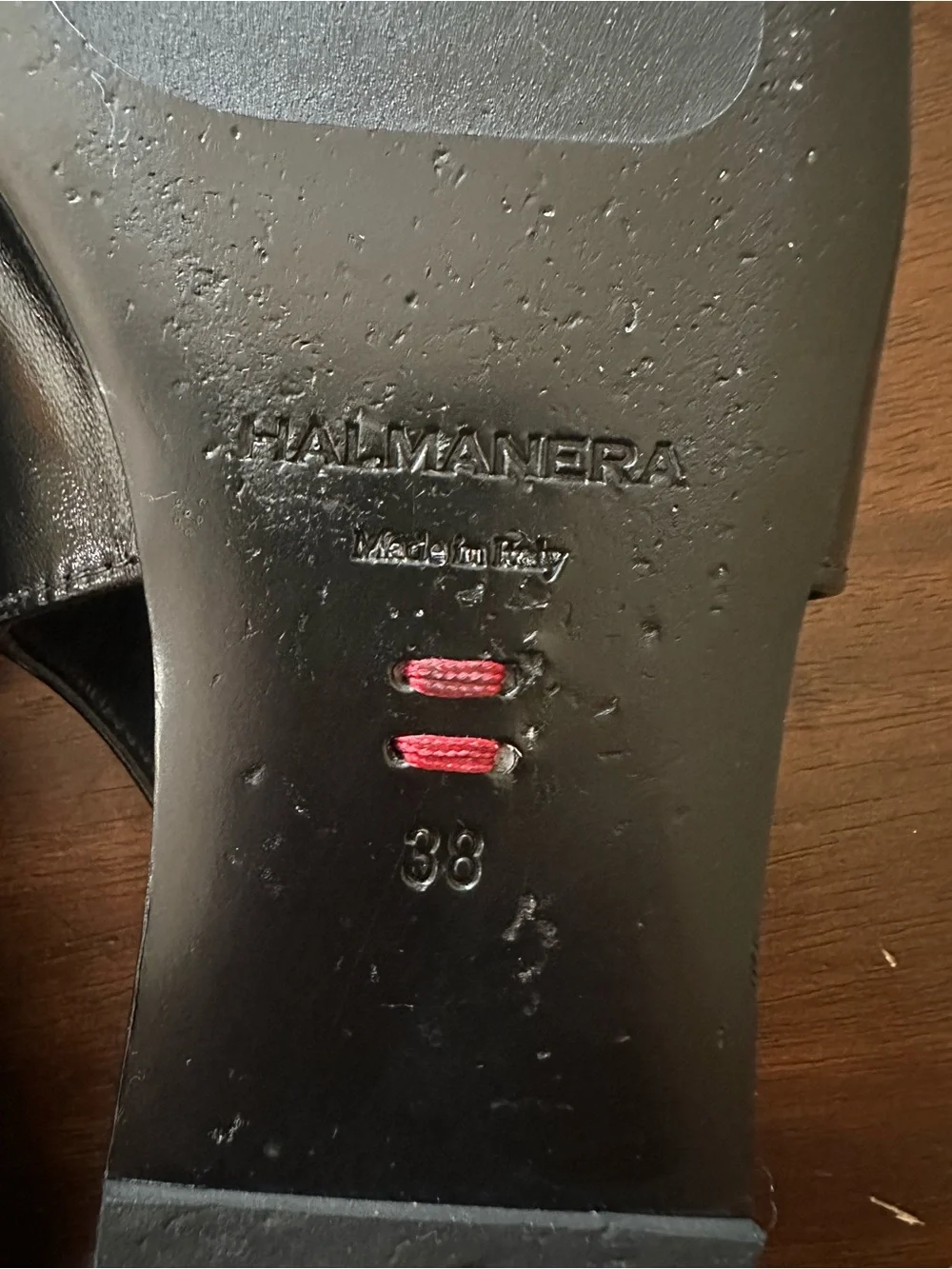Halmanera Black Leather Slingback Loafers, Sz EU 38, US 7.5